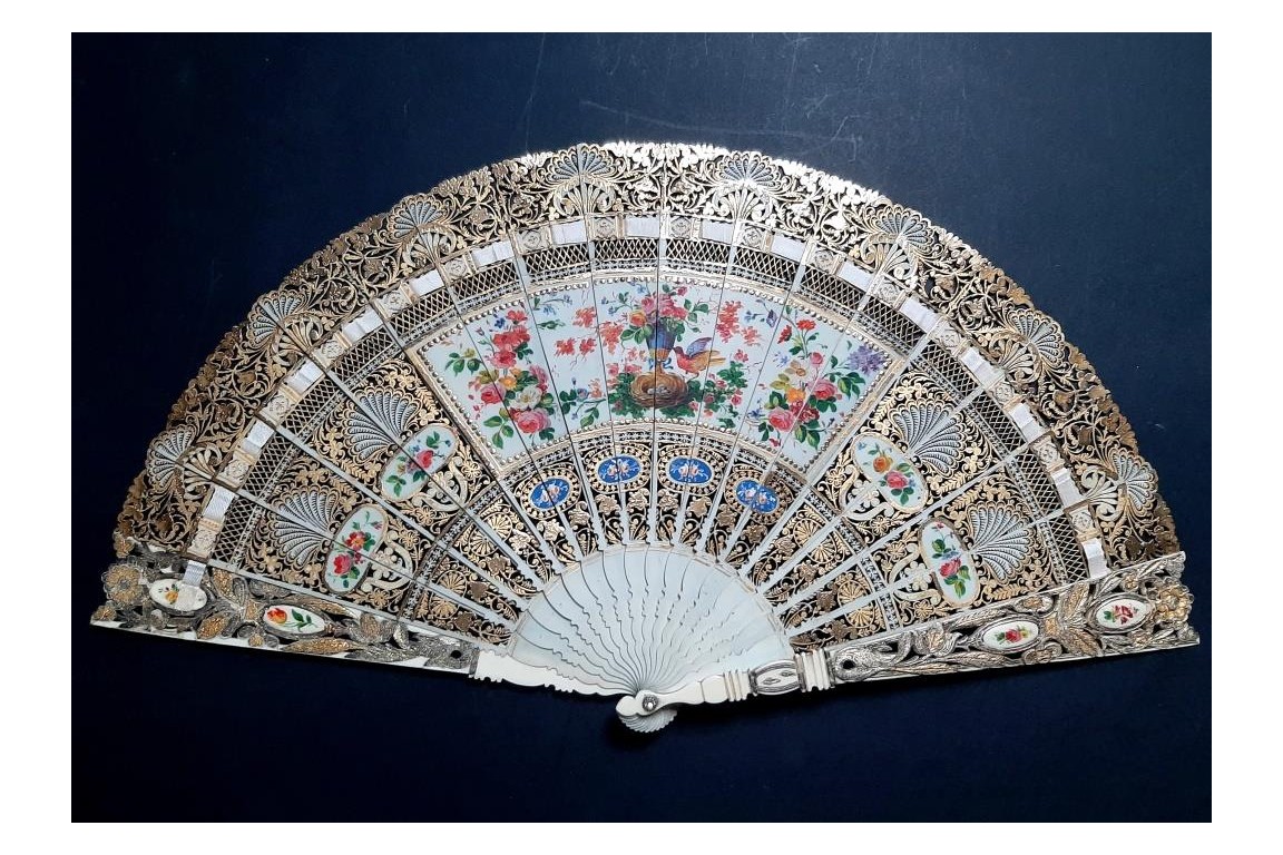 Le nid, éventail vers 1840