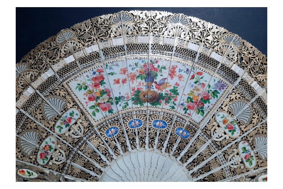 Le nid, éventail vers 1840