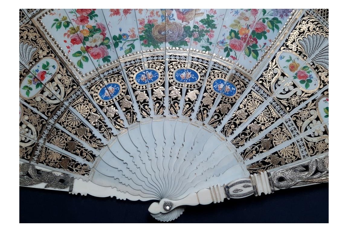 Le nid, éventail vers 1840