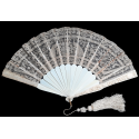 Peacocks and lily of the valley, late 19th century fan