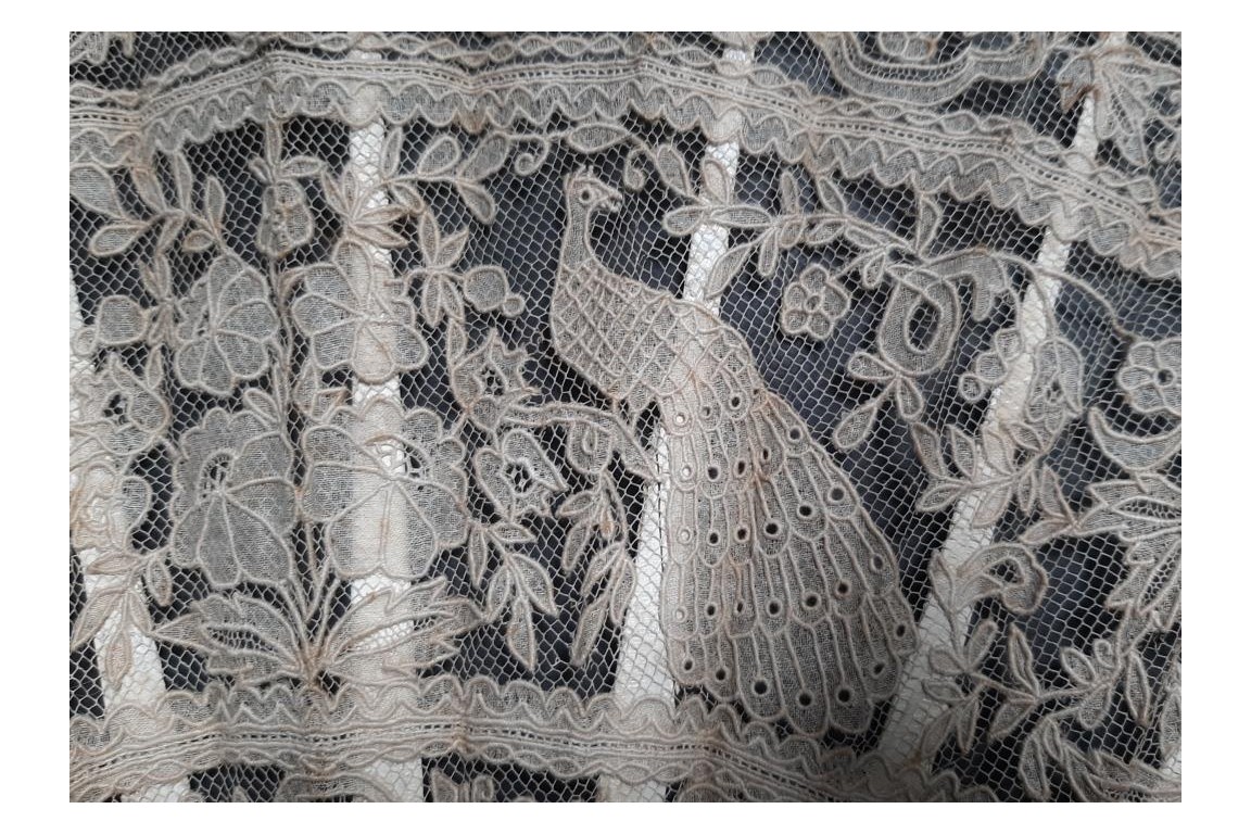 Peacocks and lily of the valley, late 19th century fan