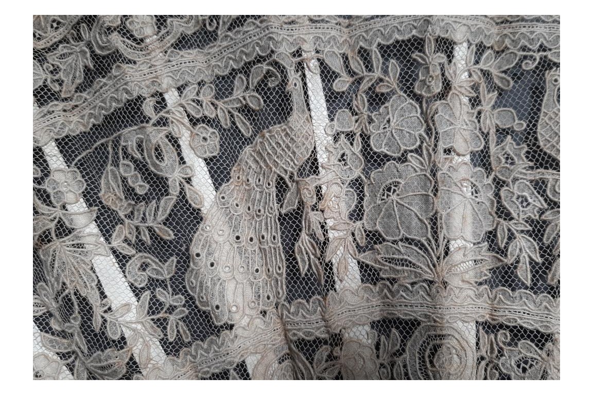 Peacocks and lily of the valley, late 19th century fan