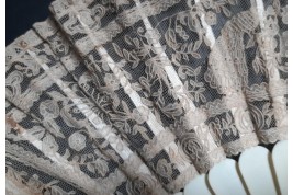 Peacocks and lily of the valley, late 19th century fan