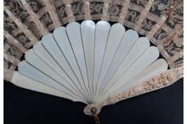 Peacocks and lily of the valley, late 19th century fan