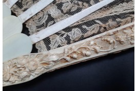 Peacocks and lily of the valley, late 19th century fan
