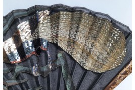 Scintillating bird-of-paradise, fan, circa 1900-10