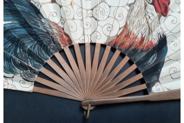Le coq de Corsi, éventail début XXème siècle