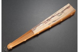 Chat et chien, éventail vers 1880-90