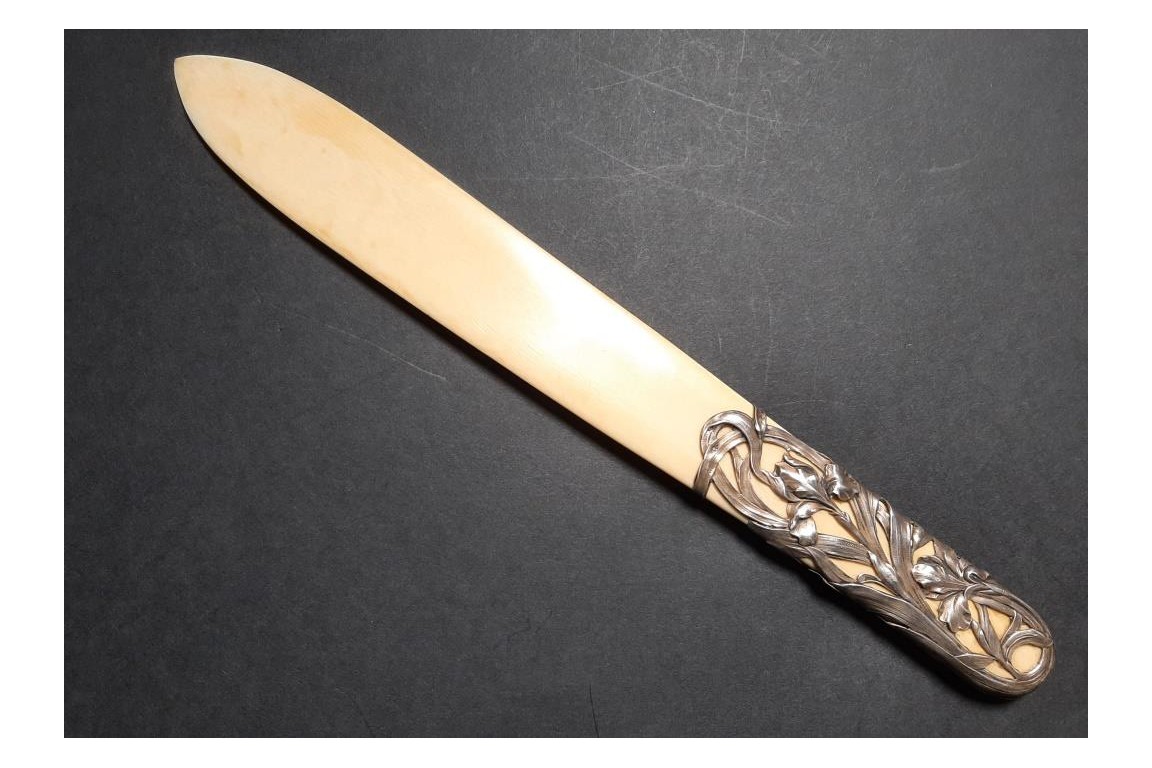 Iris, paper cut by Eugène Lefebvre, Art Nouveau period