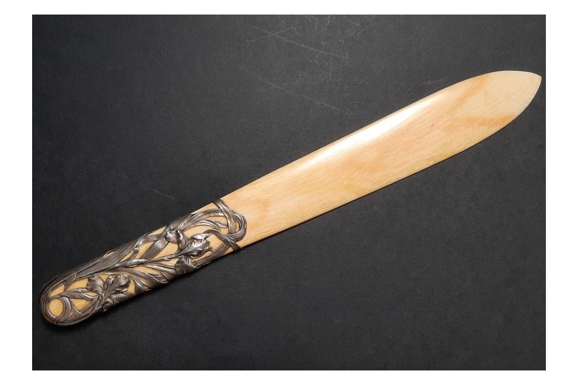 Iris, paper cut by Eugène Lefebvre, Art Nouveau period