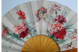 Belle aux oeillets, éventail de Templier vers 1900