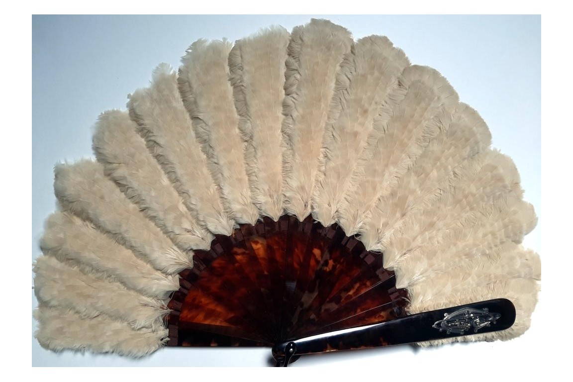 Feather marquetry, fan late 19th century