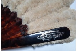 Feather marquetry, fan late 19th century