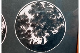 Geneva countryside in papercutting and silhouettes. Attributed to Jean Huber, 18th century