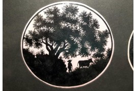 Geneva countryside in papercutting and silhouettes. Attributed to Jean Huber, 18th century