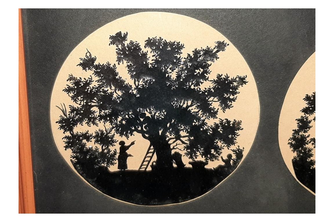 Geneva countryside in papercutting and silhouettes. Attributed to Jean Huber, 18th century