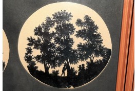 Geneva countryside in papercutting and silhouettes. Attributed to Jean Huber, 18th century