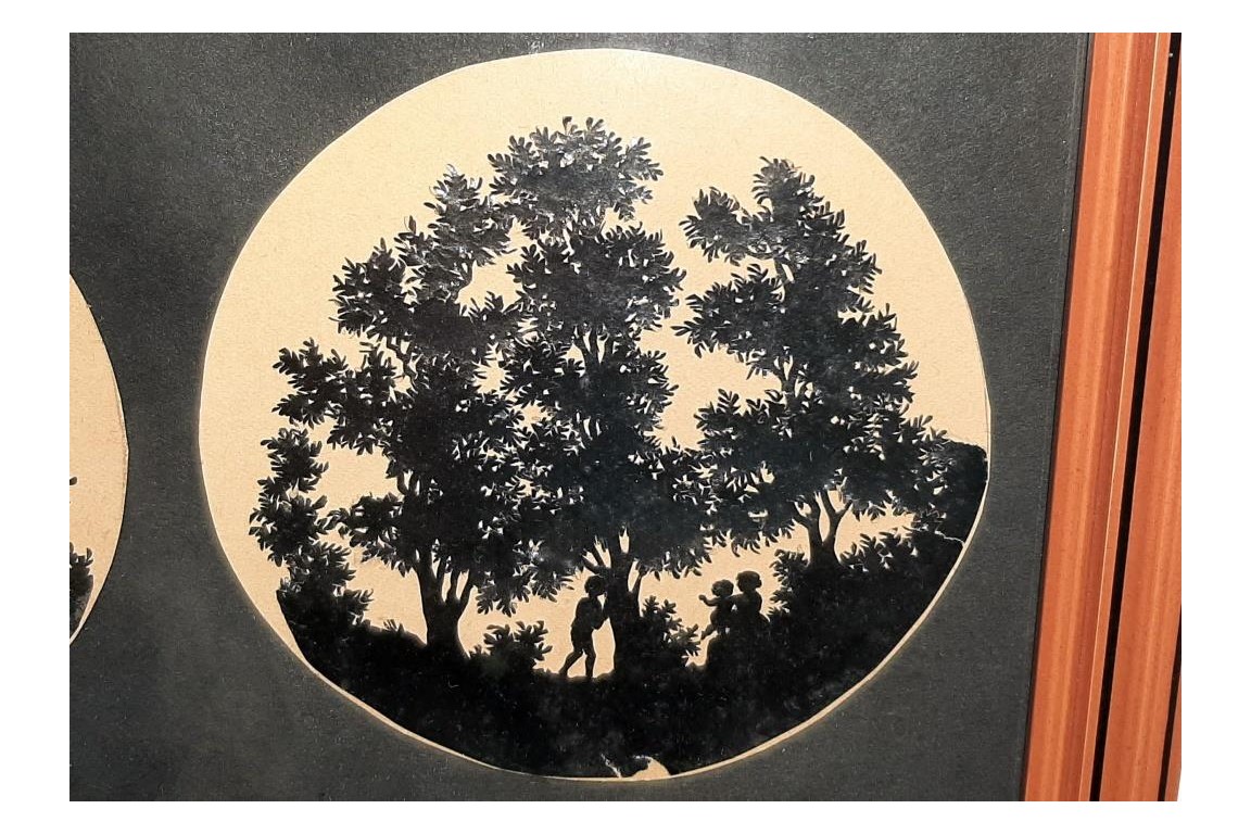 Geneva countryside in papercutting and silhouettes. Attributed to Jean Huber, 18th century