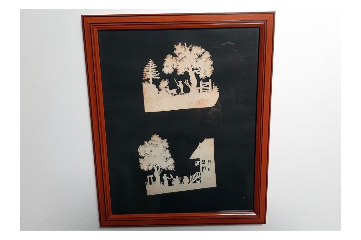 Geneva countryside in papercutting and silhouettes. Attributed to Jean Huber, 18th century