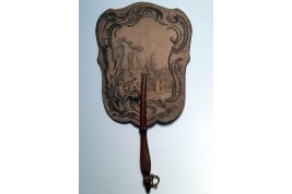 Garden and fountain, fixed fan circa 1740-50