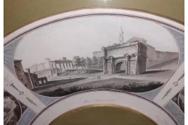 The Monuments of Ancient Rome, fan leaf from the Grand Tour, circa 1790