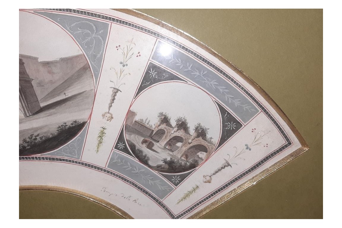 The Monuments of Ancient Rome, fan leaf from the Grand Tour, circa 1790