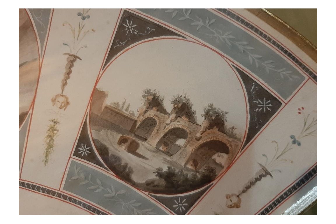 The Monuments of Ancient Rome, fan leaf from the Grand Tour, circa 1790