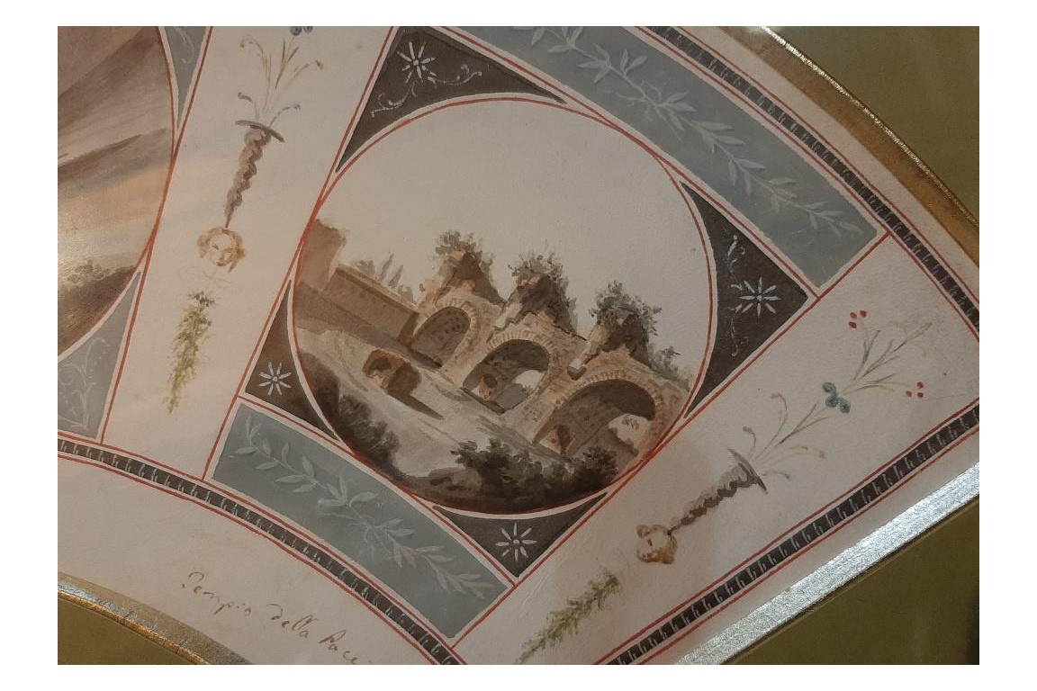 The Monuments of Ancient Rome, fan leaf from the Grand Tour, circa 1790