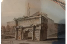 The Monuments of Ancient Rome, fan leaf from the Grand Tour, circa 1790