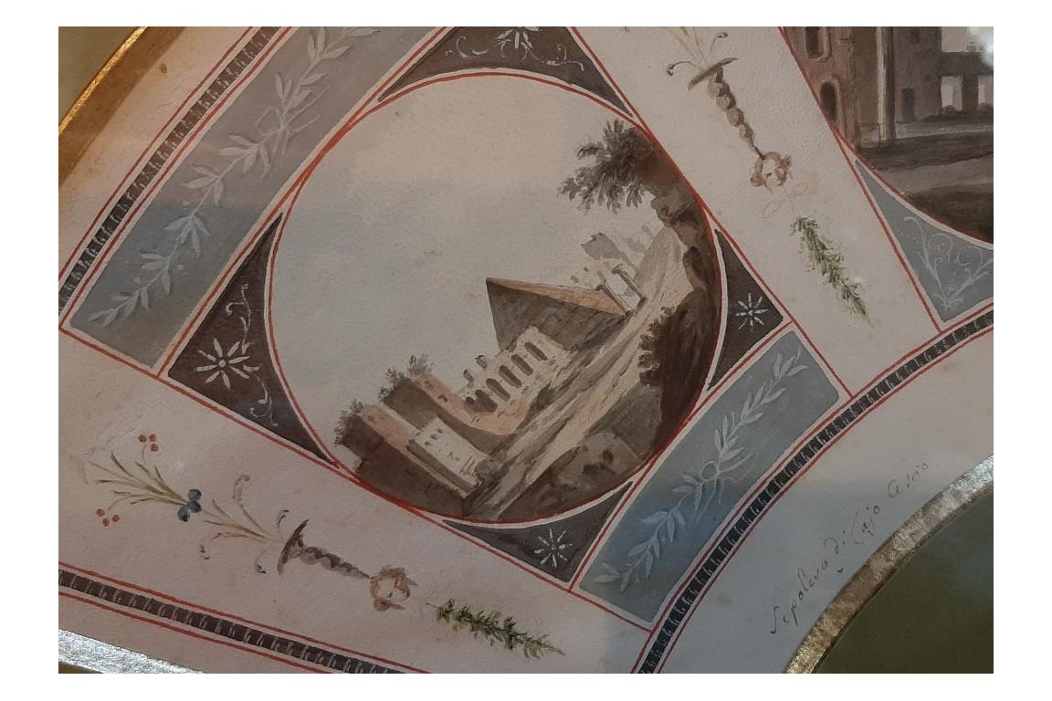 The Monuments of Ancient Rome, fan leaf from the Grand Tour, circa 1790