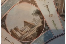 The Monuments of Ancient Rome, fan leaf from the Grand Tour, circa 1790