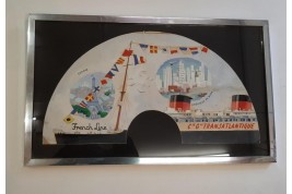 Voyage sur les océans avec la Compagnie Générale Transatlantique, éventail et projet vers 1940