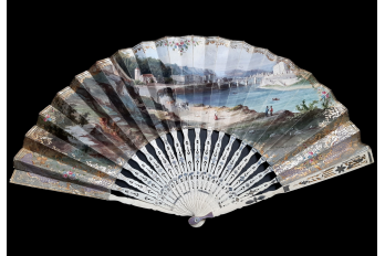 The Lyon stagecoach, fan circa 1850