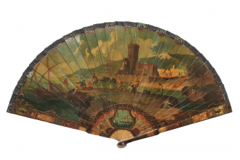 The harbour, 19th century fan