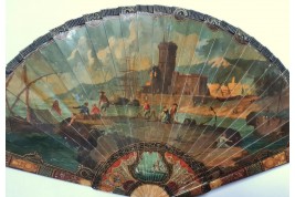 The harbour, 19th century fan
