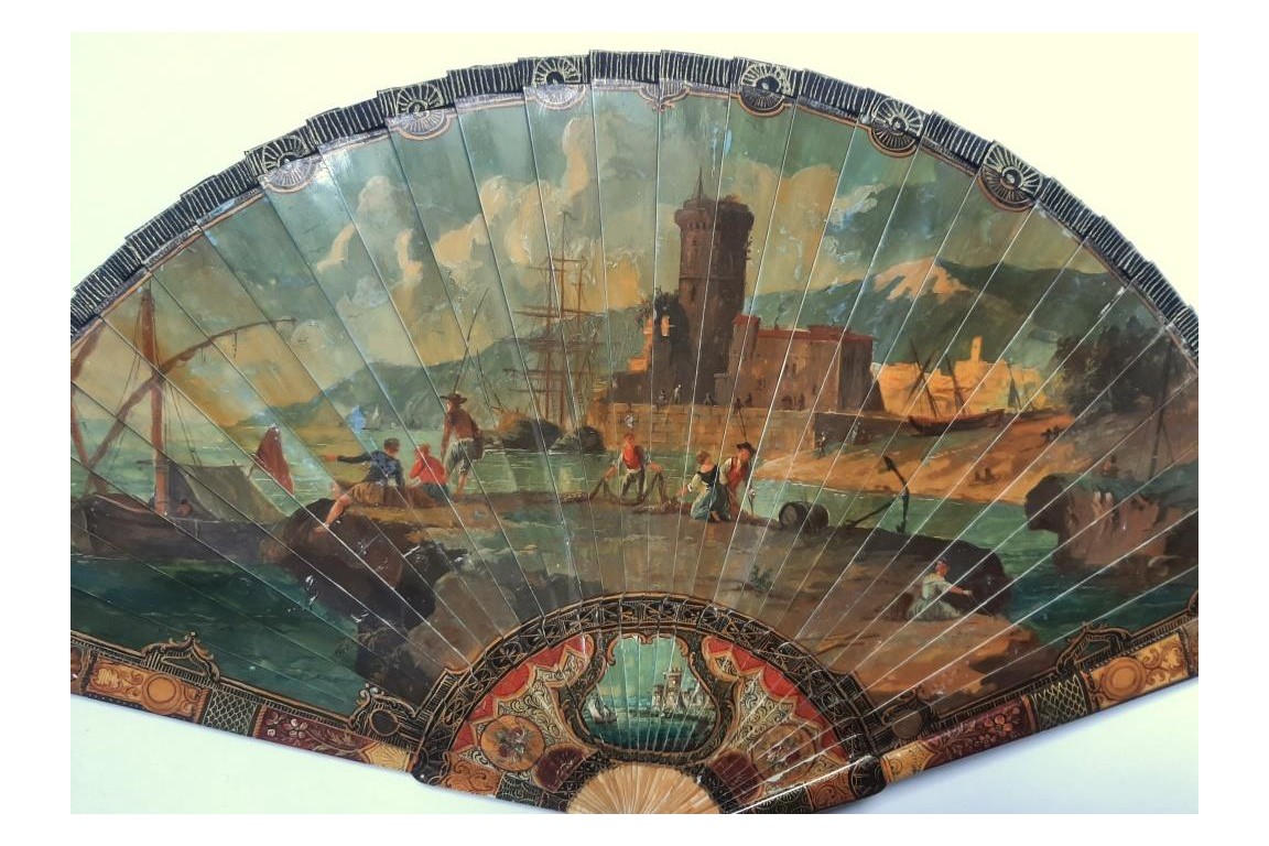 The harbour, 19th century fan