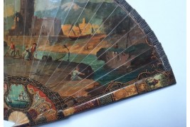 The harbour, 19th century fan