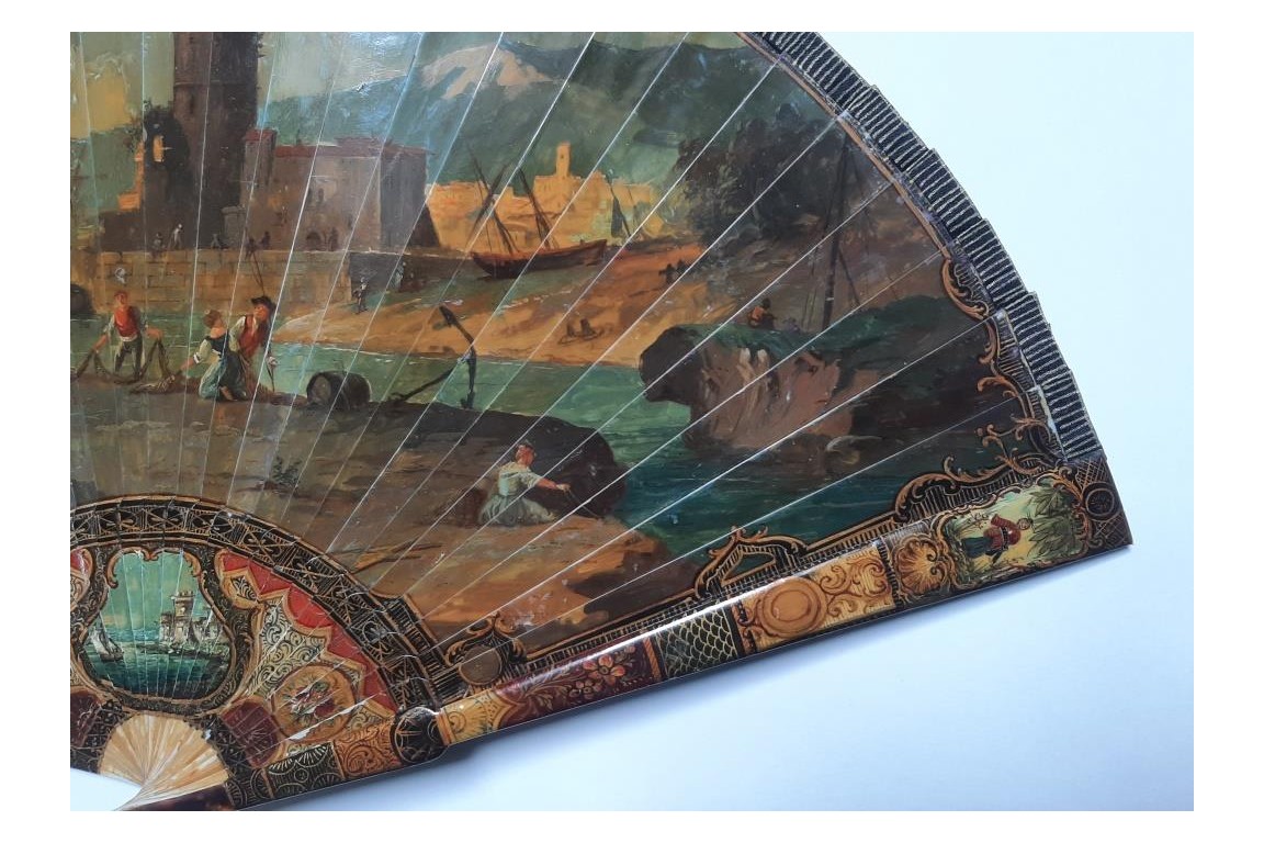 The harbour, 19th century fan