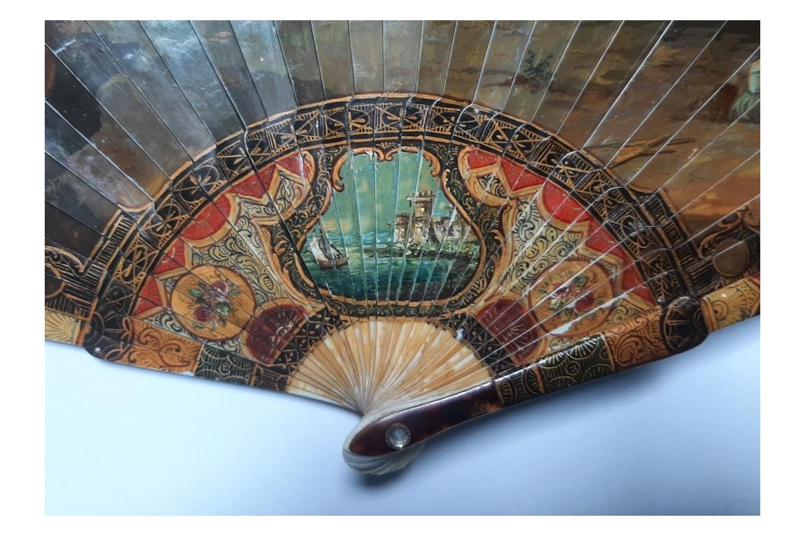 The harbour, 19th century fan