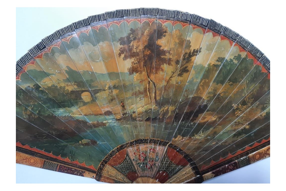 The harbour, 19th century fan
