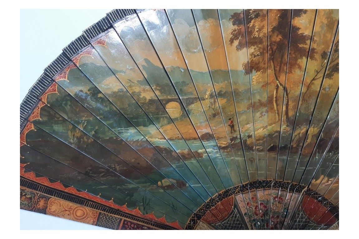 The harbour, 19th century fan