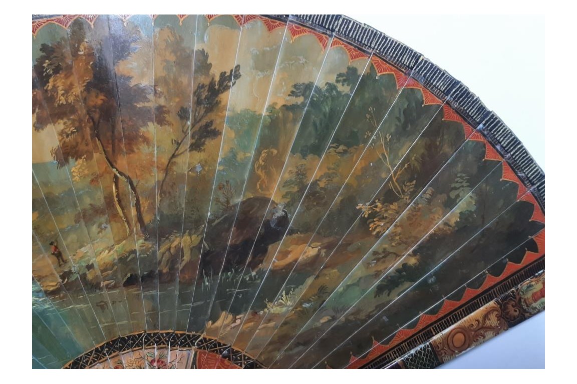 The harbour, 19th century fan