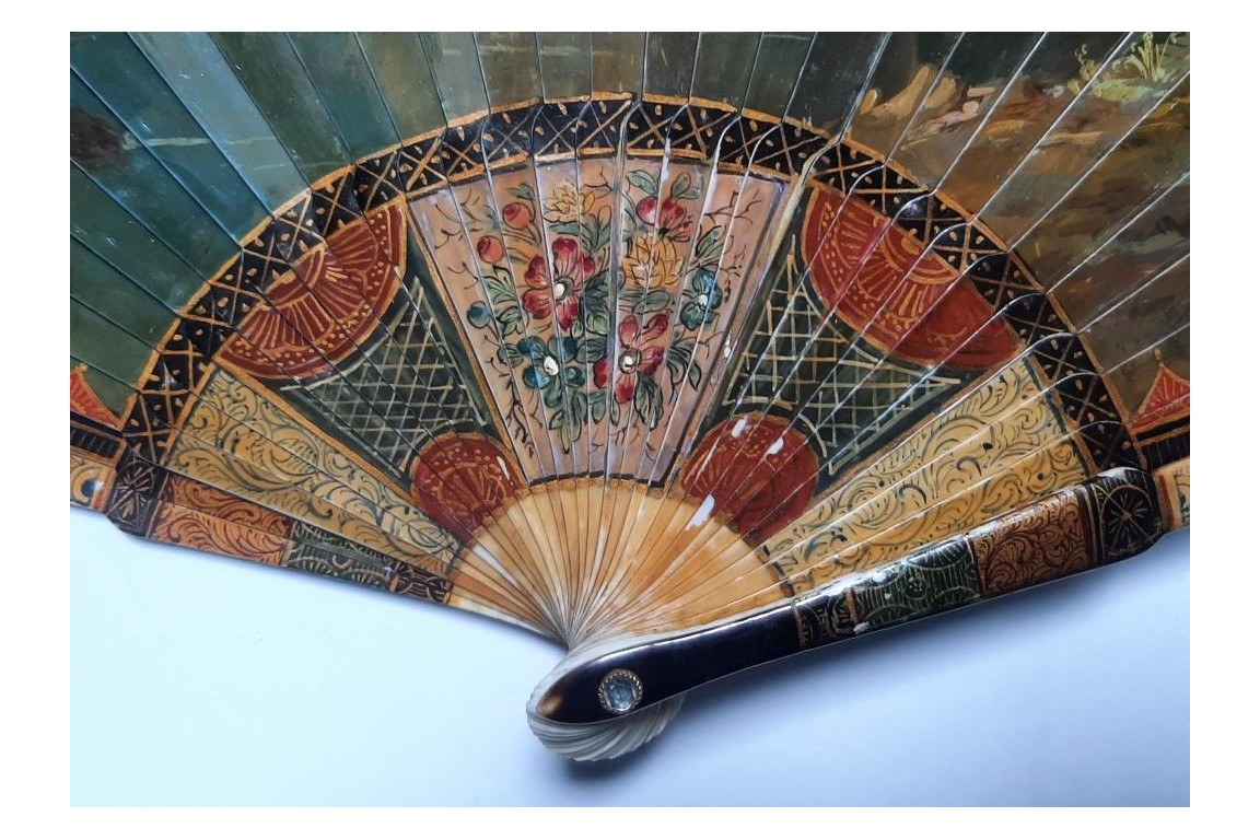 The harbour, 19th century fan