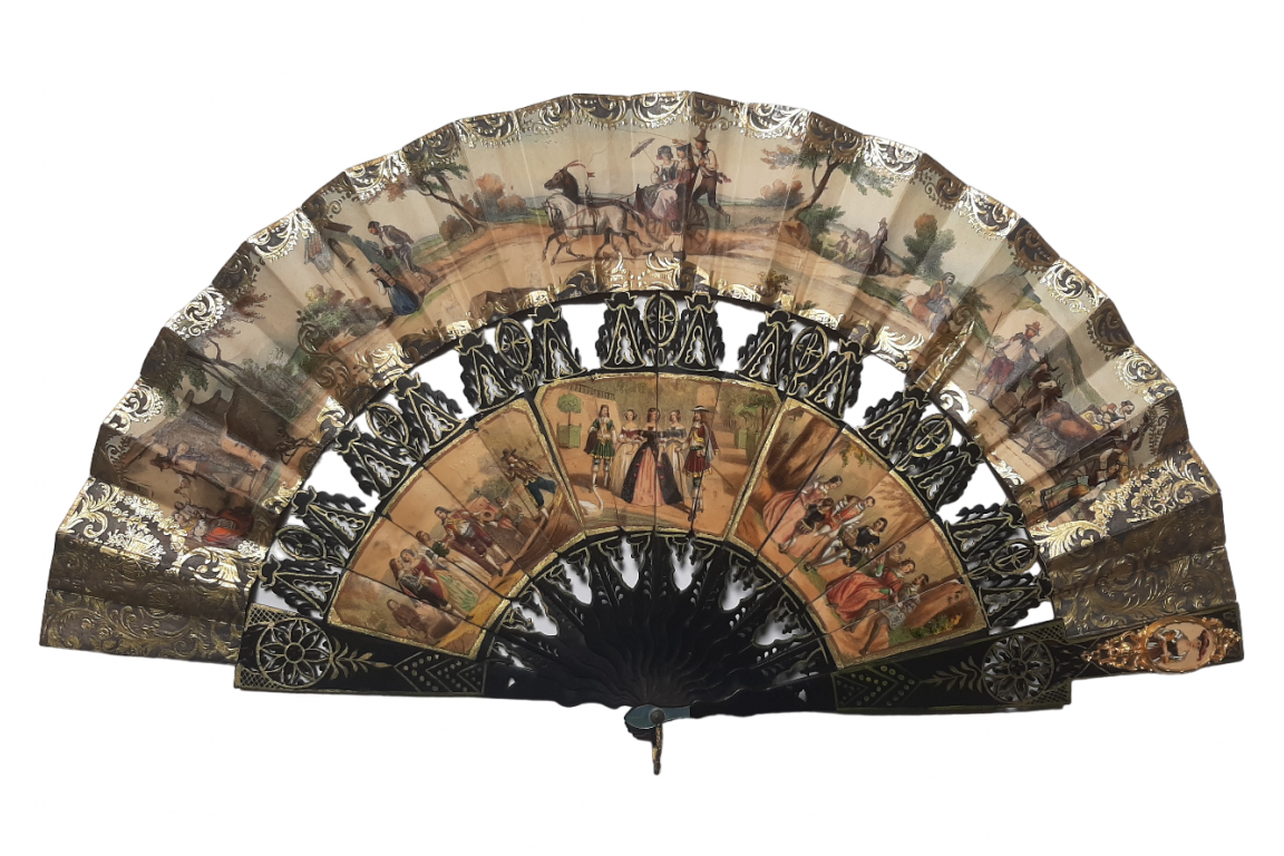 Pérégrinations campagnardes, éventail vers 1860