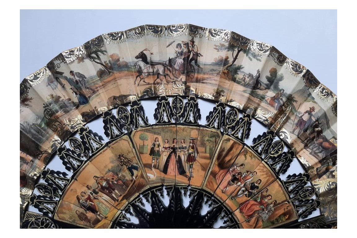 Country peregrinations, fan circa 1860