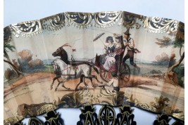 Pérégrinations campagnardes, éventail vers 1860