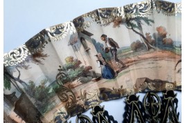Pérégrinations campagnardes, éventail vers 1860