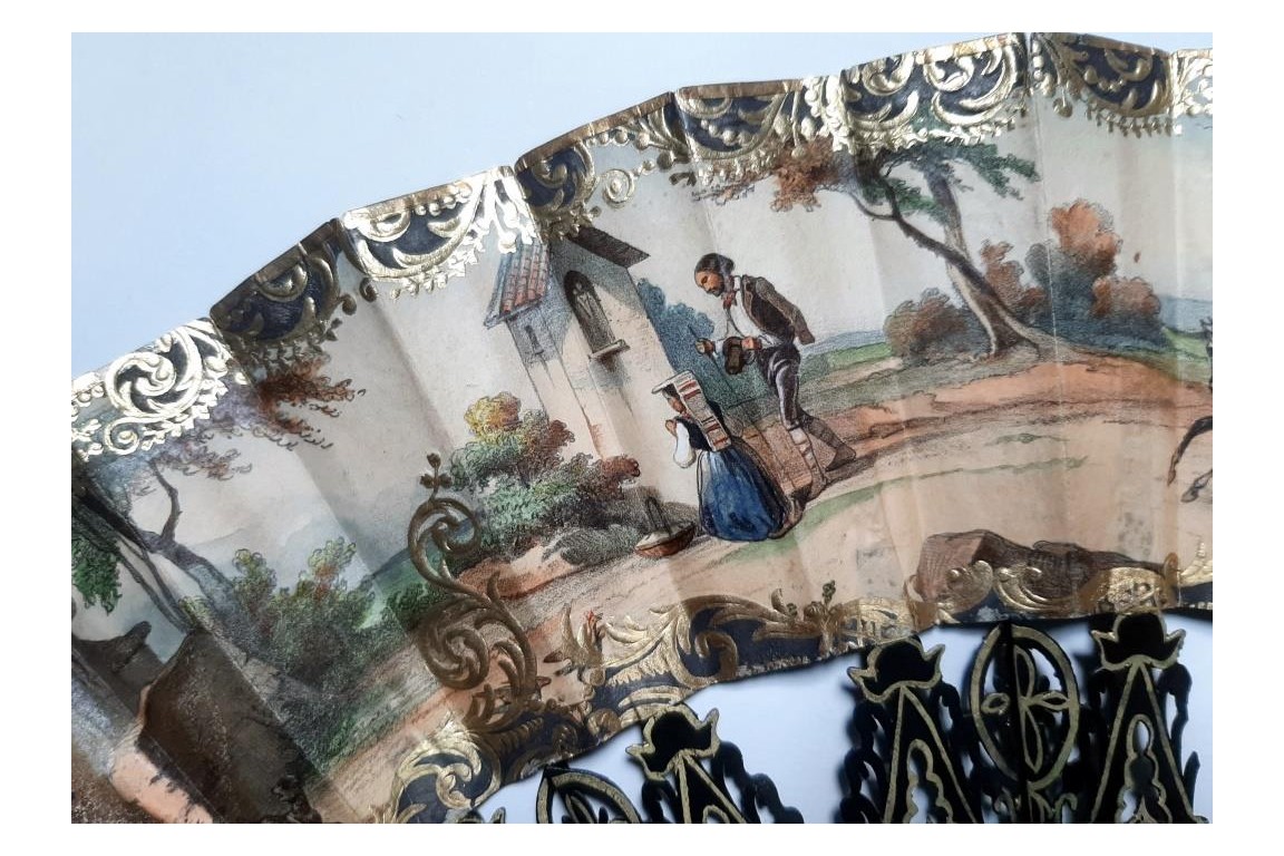 Country peregrinations, fan circa 1860