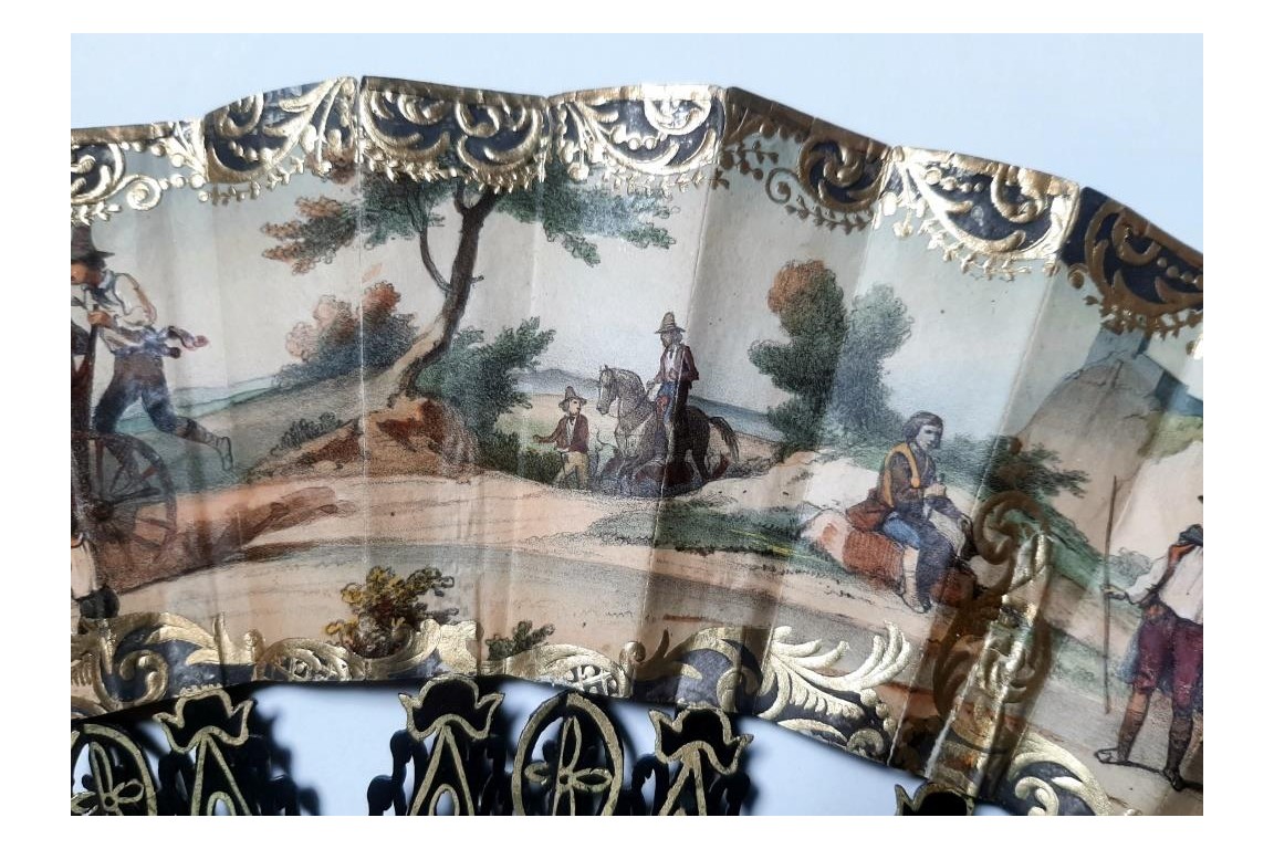Pérégrinations campagnardes, éventail vers 1860