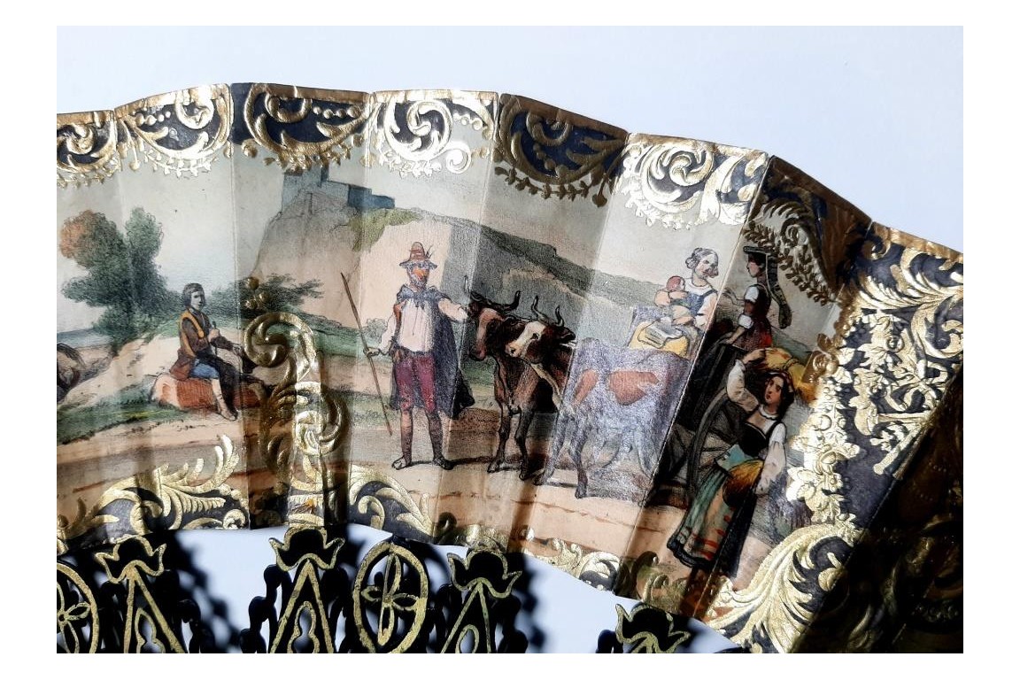 Country peregrinations, fan circa 1860